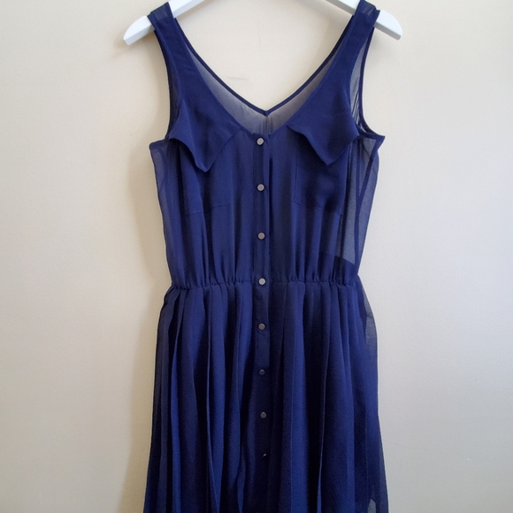 Vintage Sleeveless blouse like dress with snap button opening, small - Picture 3 of 6